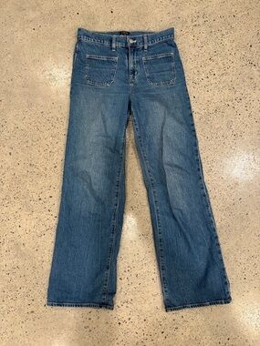 J. Crew Mid-Blue Wide-Leg Jeans